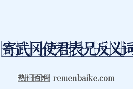 寄武冈使君表兄反义词是什么意思的图片